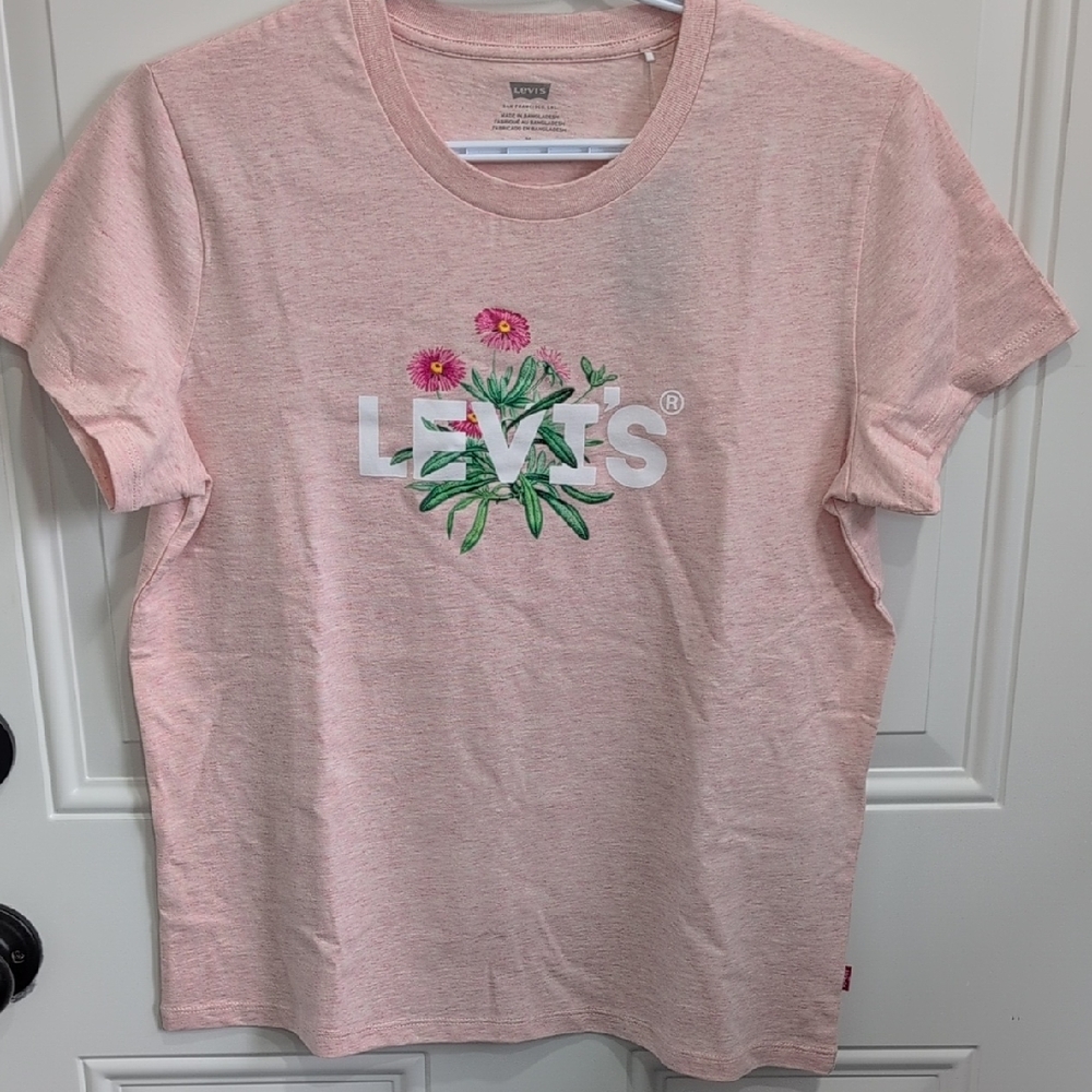 3/$20 Levi's Pink Short Sleeve Tee with Floral Logo